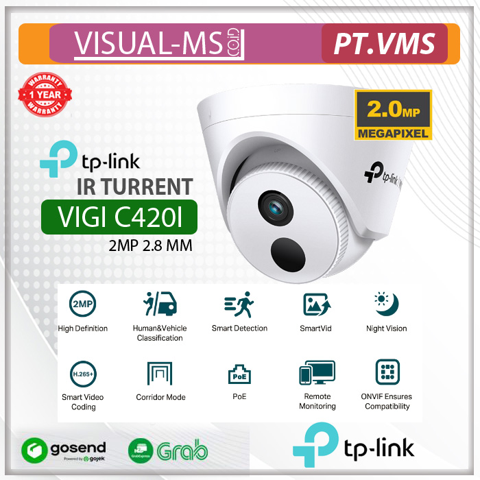 Kamera CCTV Ip cam Tp-link VIGI C420I 2,8 mm IR Turret Network Camera