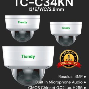 Camera CCTV Tiandy TC-C34KN 4MP Audio PoE Onvif IR indoor Dome