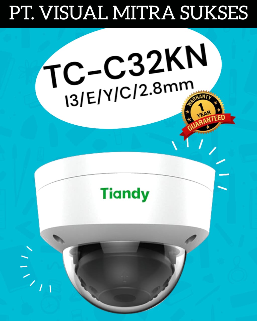 IP Camera CCTV Tiandy TC-C32KN 2MP Audio PoE ONVIF IR Indoor Dome - VMS - Image 2