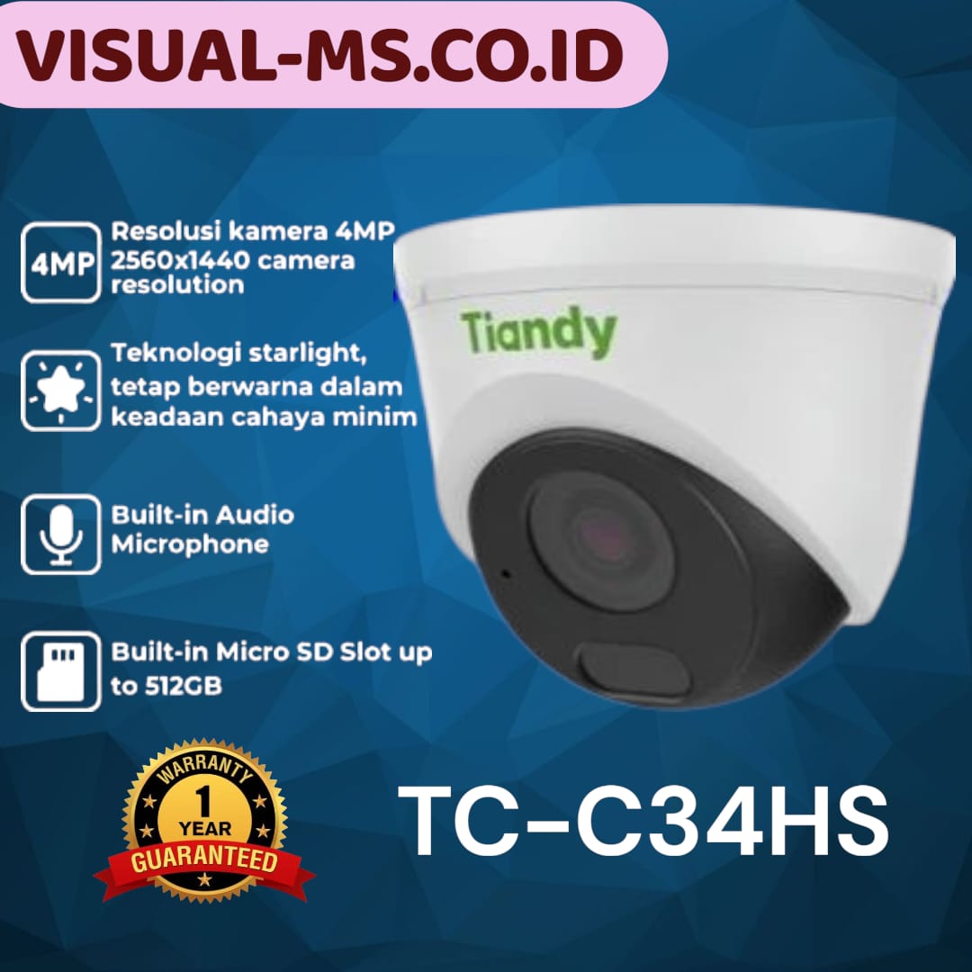 Tiandy TC-C34HS 4MP Fixed Starlight IR Bullet Camera - Image 3
