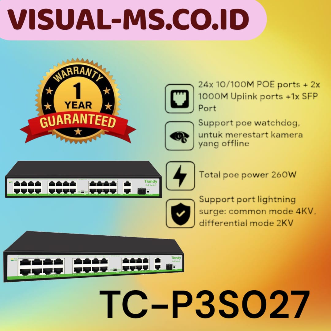 Tiandy TC-P3S027 Network PoE Switch - Image 2