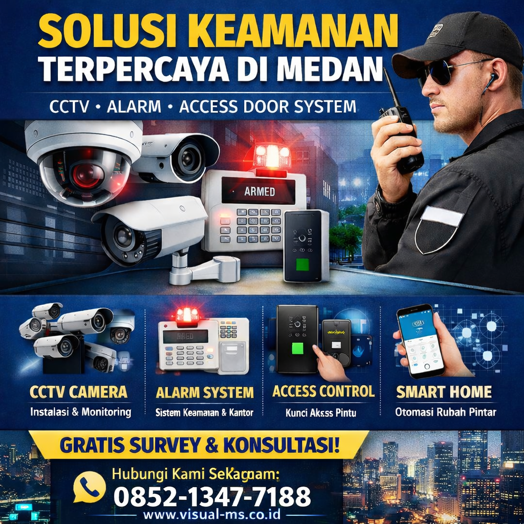 Jasa Pasang CCTV, Alarm dan Access Door System Terpercaya di Medan.